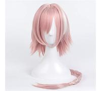 Anime Game Fate Apocryph Astolfo Cosplay Wigs Long Pink Heat Resistant Synthetic Hair Halloween Costume Wig+ Wig Cap KUJ6769