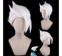 Anime Game Hatake Kakashi White Cosplay Wig Synthetic Hair Halloween Costume Party Play Wigs OneSize white9
