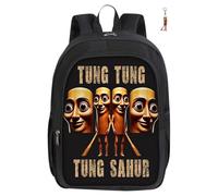 Anime Game Italian Backpack with Keychain,16in 3D Printed Cartoon Lunch Bag High Capacity Schoolbag Boy And Girl Schoolbag. (C)