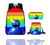 Anime Game Rainbow Friends School bag Set, Rainbow Friends Backpack 3 Piece, Includes Backpack, Shoulder Bag, Pencil Case, High Capacity Travel Rucksacks School Bags