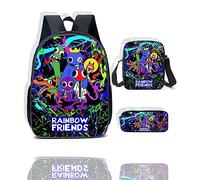 Anime Game Rainbow Friends School bag Set, Rainbow Friends Backpack 3 Piece, Includes Backpack, Shoulder Bag, Pencil Case, High Capacity Travel Rucksacks School Bags