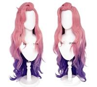 Anime Game Wig LOL KDA Role Seraphine wig Costume Wigs Heat Resistant Synthetic Hair Carnival Halloween+Wig Cap