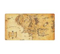 Anime Gaming Desk Mat - XL Extended Mouse Pad with Stitched Edges - Non Slip for Keyboard & Laptop - Aged Map (15.7x29.5 in)