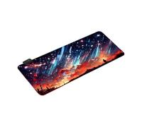 Anime Gaming Pad City Extended Large Desk Mat Big Pad Nonslip Rubber Base with LED Light Long Desk Rubber Base Gaming Mousepad