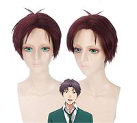 Anime Gekkan Shoujo Nozaki-kun Synthetic Wig Brown Red Short Hair Wakamatsu Hirotaka Cosplay Wigs Party Costume Wig