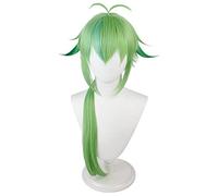 Anime Genshin Impact Sucrose Cosplay 80cm Long Wig Apple Green Heat Resistant Hair Synthetic Carnival Party Wigs + Wig Cap