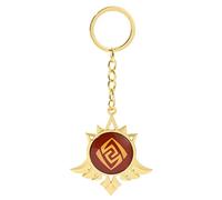 Anime Genshin Vision Keychain - Eye of God Hydro Dendro Electro Geo Pyro Anemo Cryo Luminous Metal Key Chain Jewelry, Mondstadt - Keychain - Geo, Medium