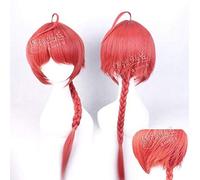 Anime Gintama cosplay wig Kagura Yoshihara Orange Red Short braided wigs Halloween Cosplay costume Heat Resistant Synthetic Hair One Size PL-095 Kagura Jinghu