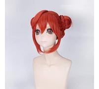 Anime Gintama cosplay wig Kagura Yoshihara Orange Red Short braided wigs Halloween Cosplay costume Heat Resistant Synthetic Hair One Size PL-125 Kagura wig