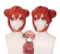 Anime Gintama Kagura Orange Red Short Cosplay Wig Heat Resistant Synthetic Hair for Womens Halloween Costumes Wigs Gin Tama