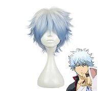 Anime Gintama Sakata Gintoki Wig Cosplay Costume Silver Soul Men & Women Short Synthetic Hair Halloween Party Role Play Wigs WIG-581A