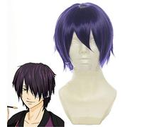 Anime Gintama Takasugi Shinsuke Cosplay Wig Short Purple Heat Resistant Synthetic Hair Party Costume Wigs + Wig Cap