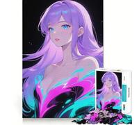 Anime Girl 1000 Piece Jigsaw Puzzles Mind Challenge Toy High Precision Die Cut Amusing Challenge for Waiting Time (38x52cm)