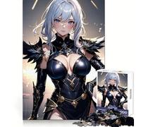 Anime Girl 1000 Pieces Puzzles for Teenagers Serene Game Smooth Joint Pattern Build (38x52cm)