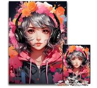 Anime Girl 1000Pc Adults Jigsaw Puzzle Puzzles for Adults Perfect for Family Fun on Christmas Thanksgiving Birthdays & Easter 1000 PCS(38x26cm)