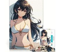 Anime Girl Against A Wall 1000-piece Jigsaw Puzzles Brain Focus Game Expert Cutting Craftsmanship Fascinating Hobby for Idle Moments (50x75cm)