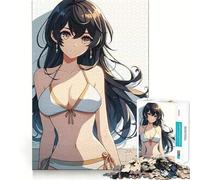 Anime Girl Against A Wall Jigsaw Puzzles 1000 Mental Focus Game Precision Cut Smooth Edges Meaningful Connection Building Game (38x52cm)