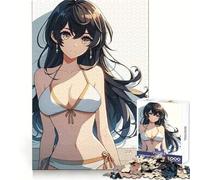 Anime Girl Against A Wall Jigsaw Puzzles 1000 Piece for Teenagers Mind Challenge Relaxed Leisure Seamless Fit Fine Xmas Gift (50x75cm)