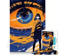 Anime Girl And Giant Eye Jigsaw Puzzle1000 Pieces Mind Train Fun Clean Cut Sturdy Components Captivating Leisure for Cozy Indoors (38x26cm)