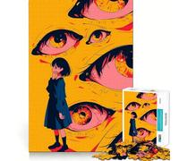 Anime Girl And Giant Eyes Jigsaw Puzzles 1000 Cognitive Skill Toy Smooth Burr Free Surface Relaxing Indoor Group Activity (38x52cm)