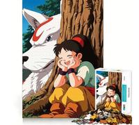 Anime Girl And Wolf Spirit by Tree Jigsaw Puzzle 1000 Pieces Cognitive Fun Play High Precision Die Cut Unique Gift for Stress Relief (38x26cm)