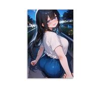 Anime Girl Art Poster with Curvy Figure, Modern Decoration for the Home, 08 x 12 inches (20 x 30 cm)