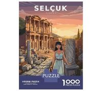 Anime Girl at Ancient Ruins in Turkey 1000 Piece Jigsaw Puzzle, Historic Square Architecture, Weekend Hobby, Matte Printed Jigsaw, Family Night Game for Families, 70x50cm/1000pcs