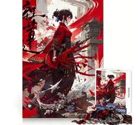 Anime Girl Blood Red Ninja 1000-piece Jigsaw Puzzles Logical Skill Mindful Leisure Precise Join Thoughtful Gift (38x26cm)