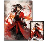 Anime Girl Blood Red Ninjab 1000 Piece Puzzle Wooden Jigsaw Puzzles for Adults Family Game Night Fun DIY Decorative Artwork 1000 PCS(75x50cm)