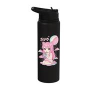 Anime Girl Boba Bubble Tea Kawaii Stainless Steel Insulated Water Bottle