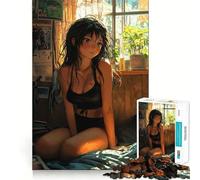Anime Girl by Window Jigsaw 1000 Pieces Focus Building Toy Zero Gap Rewarding Activity for Rainy Days (38x52cm)