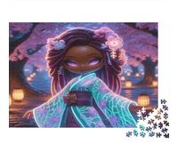 Anime Girl Cherry Blossoms Jigsaw Puzzle 1000 Piece Recycled Paper for Adults Puzzle for Adults Impossible Hard Challenging Game Fun Home Present Great Gift for Men Women 70x50cm/1000pcs