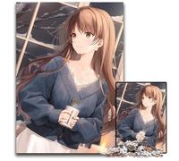 Anime Girl Coffee Kawaii 1000 Piece Puzzle Puzzles for Adults Home Decor Brain Teaser Game for Teenagers & Family Interaction 1000 PCS(38x26cm)