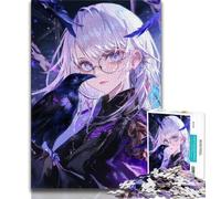 Anime Girl Crow 1000 Piece Jigsaw Puzzle for Adults And Teenagers,Fun Games Every Piece Is Unique - Challenging Family Fun Game (38x26cm)