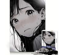 Anime Girl Crying in Rain Jigsaw Puzzles for Teenagers 1000 Pieces Memory Boost Restful Escape Fine Xmas Gift (50x75cm)