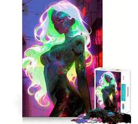 Anime Girl Cute Adults 1000 Pieces Puzzle Mental Fun Game Advanced Laser Cutting Tech Amusing Challenge for Waiting Time (38x52cm)