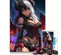 Anime Girl Devil Gaming Jigsaw 1000 Pieces for Teenagers Mind Boost Fun Zero Gap Captivating Leisure for Cozy Indoors (38x26cm)
