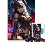 Anime Girl Devil Gaming Jigsaw for Teenagers 1000 Pieces Mind Boost Fun Clean Cut Sturdy Components Heartwarming Gathering Activity (50x75cm)