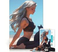 Anime Girl Doing Yoga 1000-piece Puzzle for Teenagers Mind Skill Fun Uniform Size Precise Pieces Relaxing Indoor Group Activity (38x52cm)