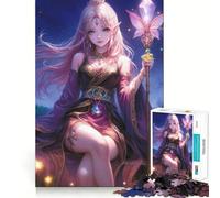 Anime Girl Elf Princess 1000-piece Jigsaw Puzzles Brain Training Fun Tight Interlock No Gaps Bonding Activity for Loved Ones (38x52cm)
