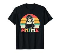 Anime Girl Emo Headphones Silhouette Otaku Japanese Pink T-Shirt