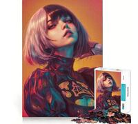 Anime Girl Ethereal Jigsaw 1000 Pieces for Teenagers Memory Train Fun Clean Seamless Connection Relaxing Indoor Group Activity (50x75cm)