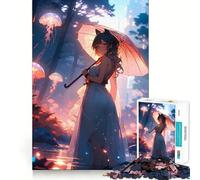Anime Girl Ethereal Pathways Jigsaw Puzzles for Adults 1000 Think Boost Game Precise Interlock Structure Easy to Learn Family Enjoyment (38x52cm)
