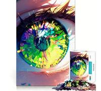 Anime Girl Eye Jigsaw Puzzle 1000 Pieces Cognitive Fun Play High Precision Die Cut Unique Gift for Stress Relief (38x52cm)