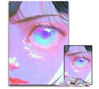 Anime Girl Eyes Jigsaw Puzzles for Adults 1000 Piece Impossible Jigsaw Puzzles for Adults Perfect for Family Fun on Holidays 1000 PCS(75x50cm)