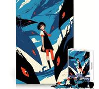 Anime Girl Facing Creatures Jigsaw Puzzles 1000 Piece for Teenagers Recall Skill Happy Idle Time Crisp Edges (38x26cm)