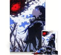 Anime Girl Facing Darkness Jigsaw 1000 Pieces for Teenagers Cognitive Boost Slow Leisure Tight Lock Thoughtful Xmas (38x52cm)