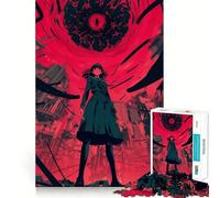 Anime Girl Facing Giant Eye Jigsaw Puzzles for Adults 1000 Mind Boost Game Uniform Size Precise Pieces Travel-friendly Brain Game Gift (50x75cm)