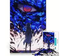 Anime Girl Facing Giant Eye Jigsaw Puzzles for Adults 1000 Mind Boost Game Uniform Size Precise Pieces Travel-friendly Brain Game Gift (38x26cm)