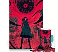 Anime Girl Facing Giant Eye Jigsaws for Adults1000 Pieces Brain Memory Game Fine Cut Premium Finishing Engaging Way to Pass Free Hours (38x52cm)